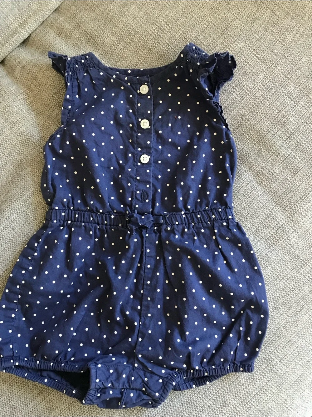 GAP Navy Blue Polka Dot Girls Romper
